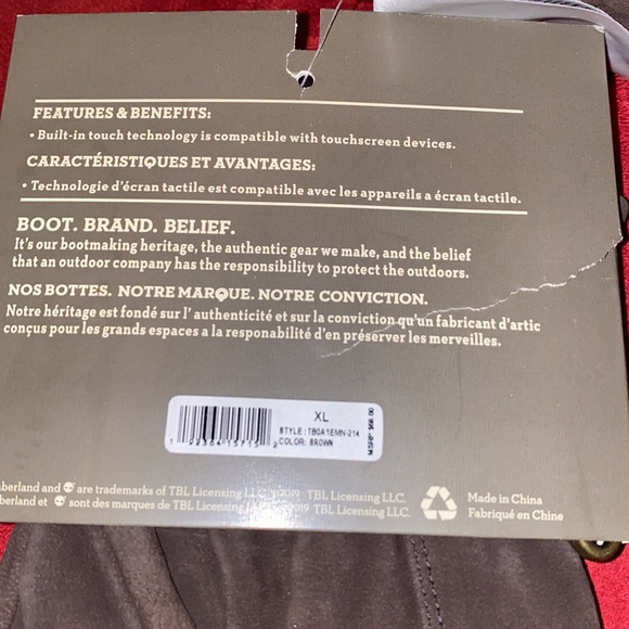 Mens Timberland Touch Screen Technology Gloves - Picture 6 of 7